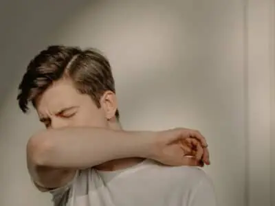 Man coughing