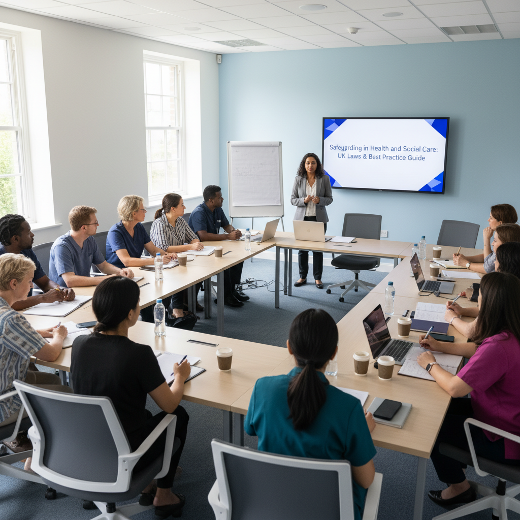 Care workers attending a training session on safeguarding best practices.