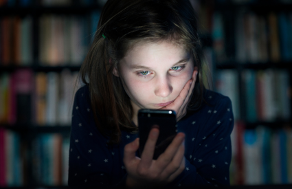 child on phone