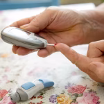 Senior,Woman,Is,Checking,Her,Sugar,Level,With,Glucometer.,In